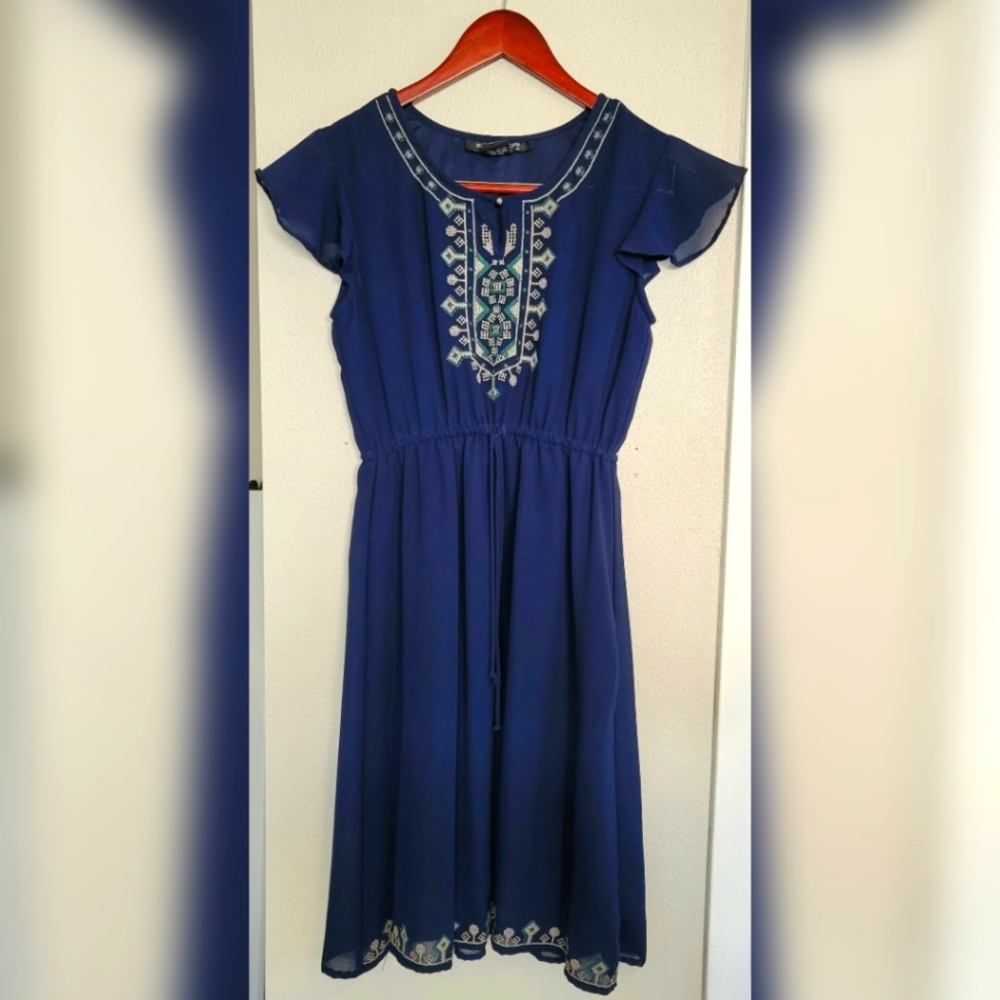 Bohemian Cafe Blue Dress